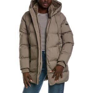 Laundry By Shelli Segal Womens Stretch Welding Tech Straight Jacket, Brown